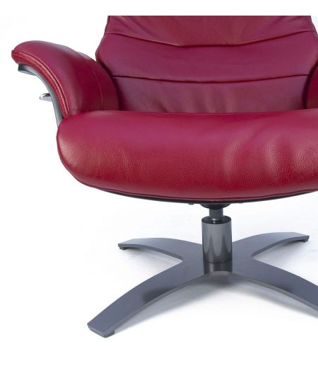 Sillón de piel y madera negra - Véga