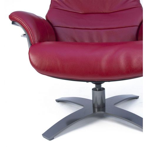 Fauteuil en cuir et bois noir - Véga