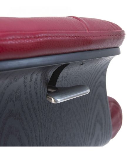 Fauteuil en cuir et bois noir - Véga