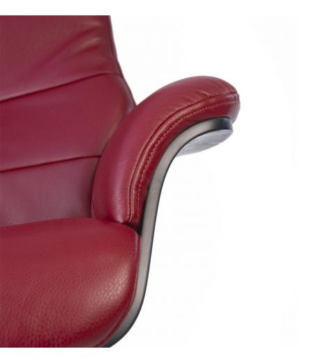 Fauteuil en cuir et bois noir - Véga