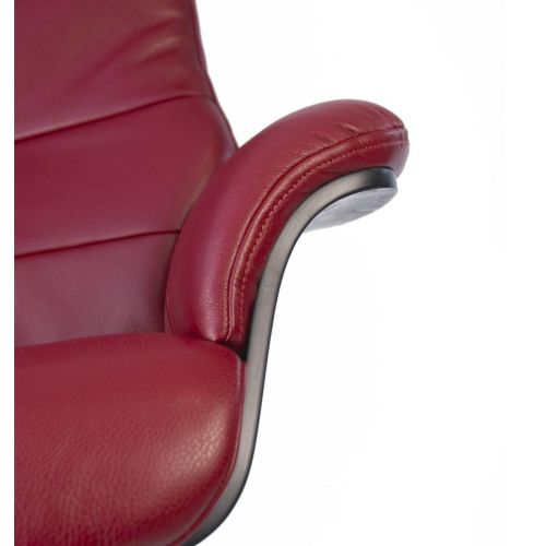 Fauteuil en cuir et bois noir - Véga