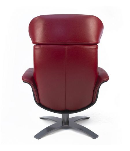 Fauteuil en cuir et bois noir - Véga