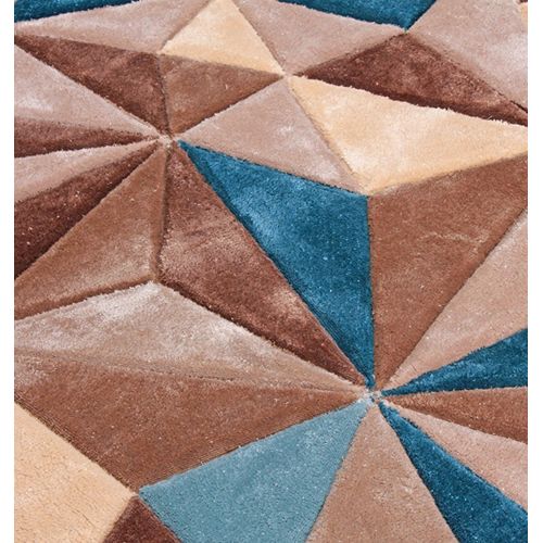 Alfombra rectangular de lana y viscosa - Celeste