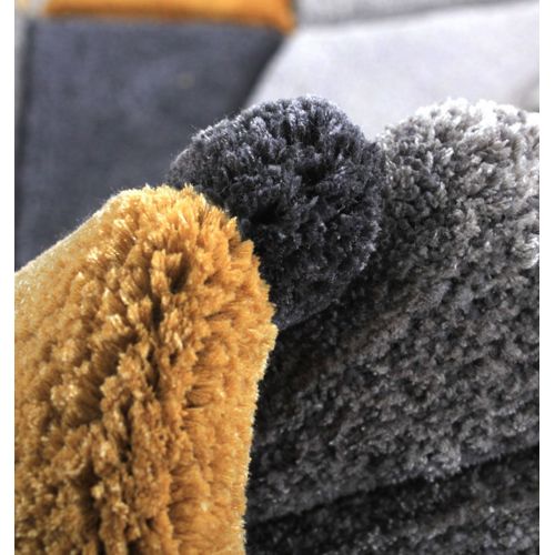 Alfombra rectangular de lana y viscosa - Celeste