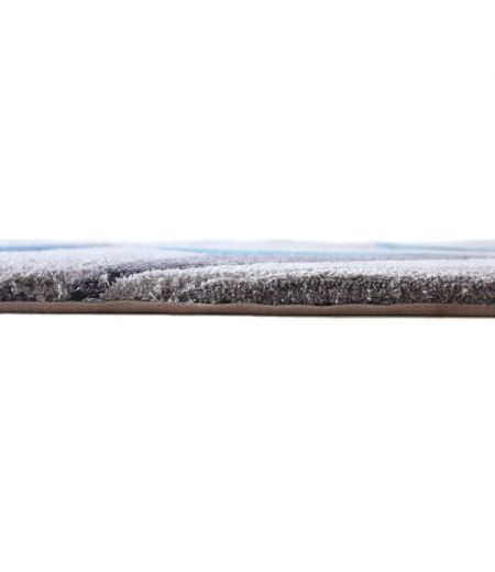 Alfombra rectangular de lana y viscosa - Celeste