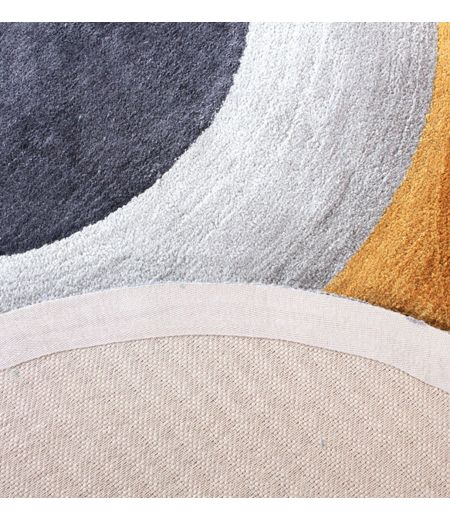 Tapis à motifs ronds Vert Canard, Topaze et Gris - Prelude