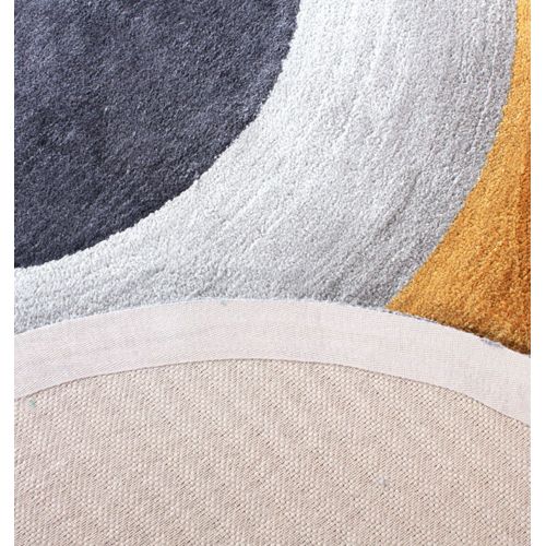 Tapis à motifs ronds Vert Canard, Topaze et Gris - Prelude