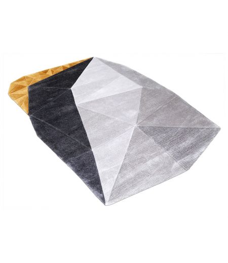 Tapis de Salon Gris, Noir et Jaune Topaze - Cristal