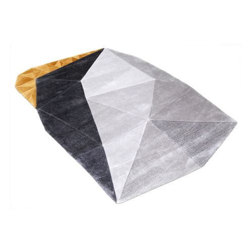 Tapis de Salon Gris, Noir et Jaune Topaze - Cristal