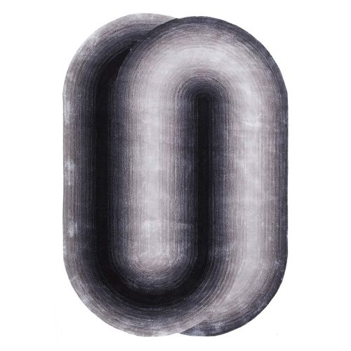 Alfombra redondeada negra y gris - Pure