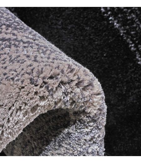 Alfombra redondeada negra y gris - Pure