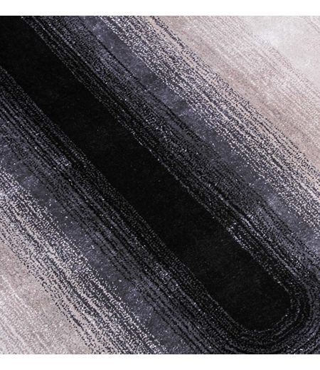 Alfombra redondeada negra y gris - Pure