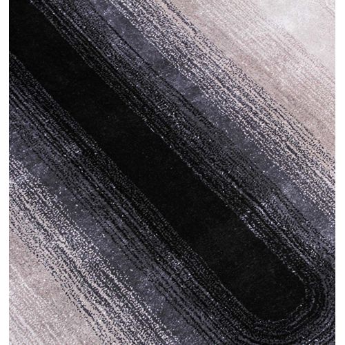 Tapis Ovale Noir et Gris Dégradés - Pure