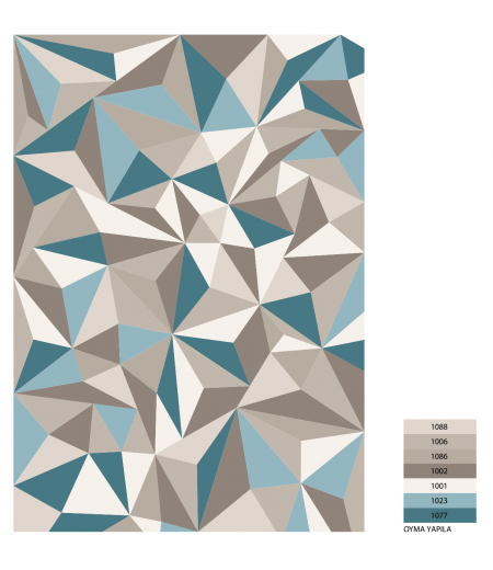 Alfombra rectangular de lana y viscosa - Celeste