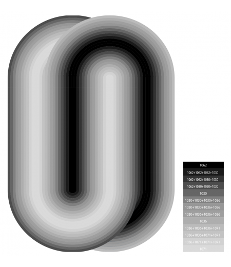 Alfombra redondeada negra y gris - Pure