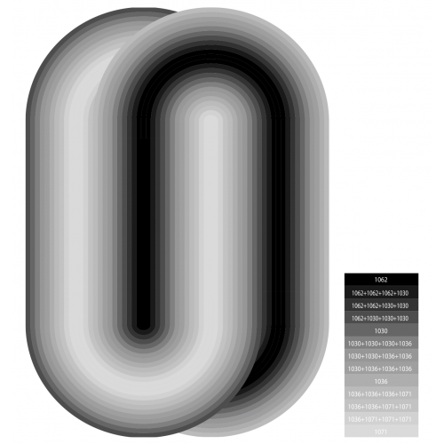 Tapis Ovale Noir et Gris Dégradés - Pure