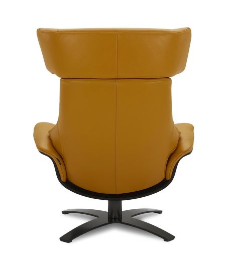 Fauteuil en cuir et chêne noir - Naos