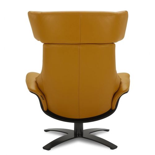 Fauteuil en cuir et chêne noir - Naos