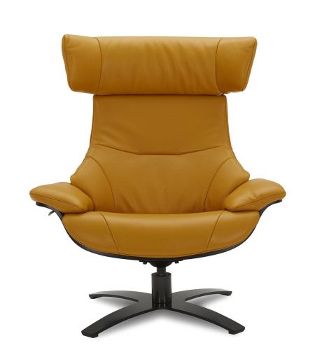 Fauteuil en cuir et chêne noir - Naos