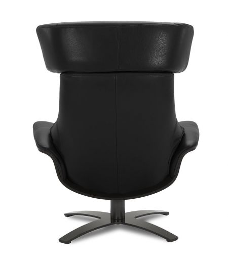 Fauteuil en cuir et chêne noir - Naos