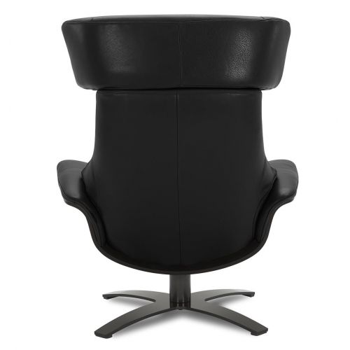 Fauteuil en cuir et chêne noir - Naos