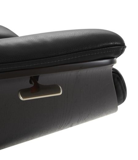 Fauteuil en cuir et chêne noir - Naos