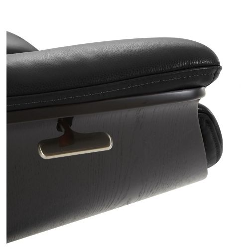 Fauteuil en cuir et chêne noir - Naos