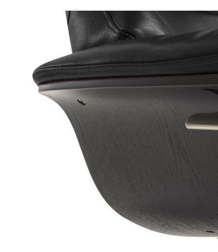 Fauteuil en cuir et chêne noir - Naos
