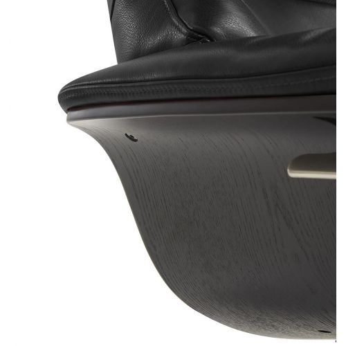 Fauteuil en cuir et chêne noir - Naos