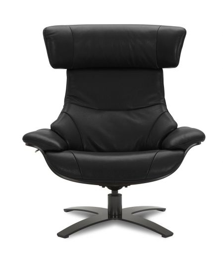 Fauteuil en cuir et chêne noir - Naos