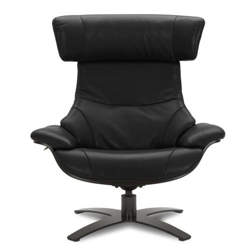 Fauteuil en cuir et chêne noir - Naos