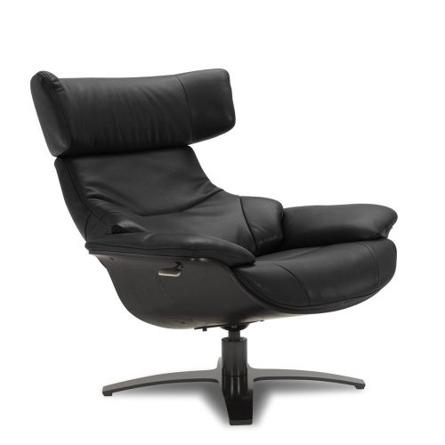Fauteuil en cuir et chêne noir - Naos