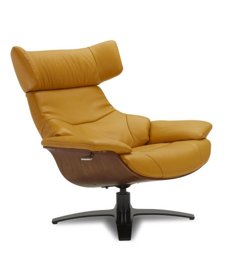 Fauteuil en cuir et chêne Naturel - Naos