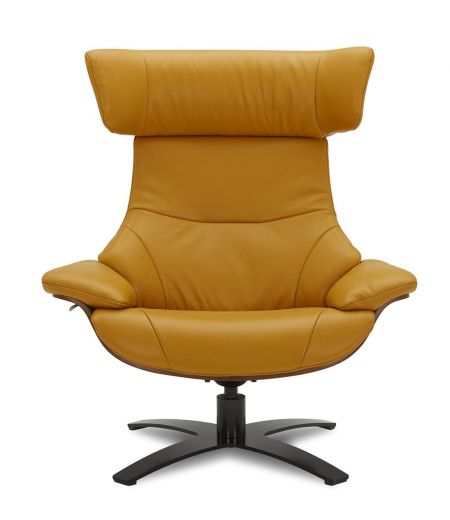 Fauteuil en cuir et chêne Naturel - Naos