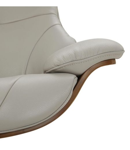 Fauteuil en cuir et chêne Naturel - Naos