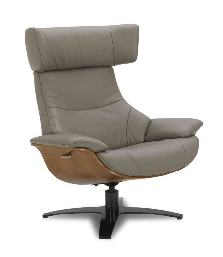 Fauteuil en cuir et chêne Naturel - Naos