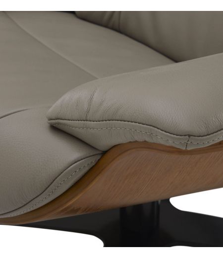 Fauteuil en cuir et chêne Naturel - Naos