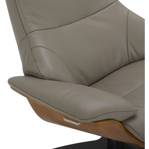 Fauteuil en cuir et chêne Naturel - Naos