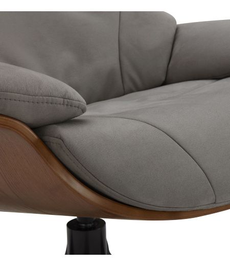 Fauteuil en Microfibre et chêne Naturel - Naos