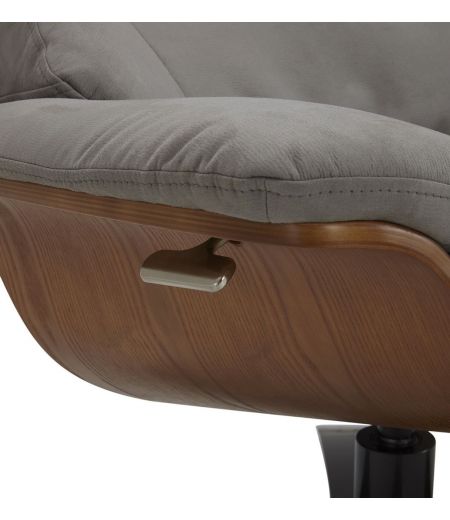 Fauteuil en Microfibre et chêne Naturel - Naos