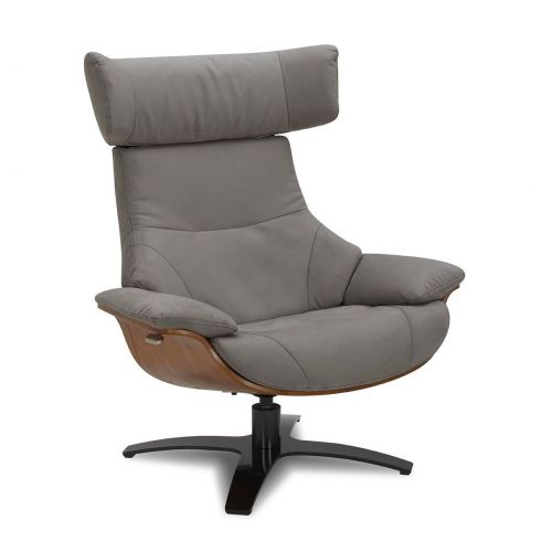 Sillón de microfibra y roble natural - Naos