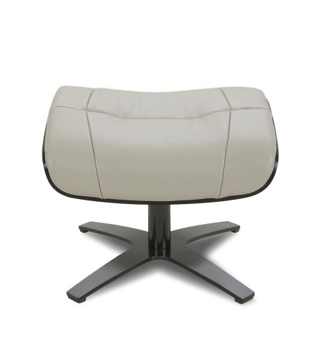 Pouf en cuir et chêne noir - Naos