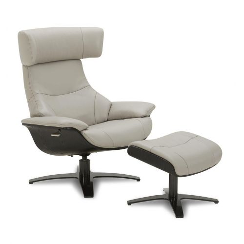 Pouf en cuir et chêne noir - Naos