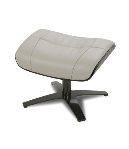 Pouf en cuir et chêne noir - Naos