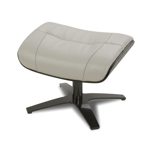 Pouf en cuir et chêne noir - Naos