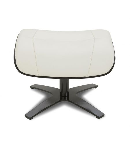 Pouf en cuir et chêne noir - Naos