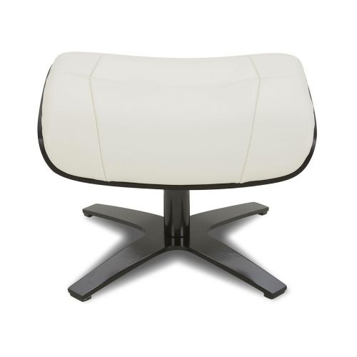 Pouf en cuir et chêne noir - Naos