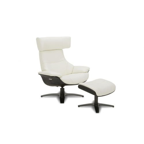 Puf en piel y roble negro - Naos