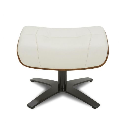 Pouf en cuir et chêne Naturel - Naos