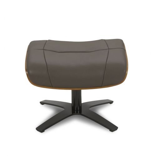 Pouf en cuir et chêne Naturel - Naos